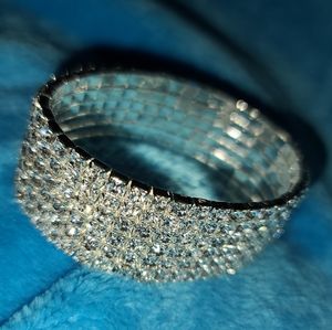 Rhinestone Stretch Bracelet Silver